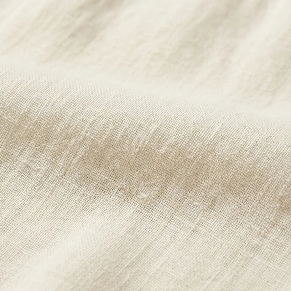 Lace Trim Linen Blend Cotton Blend Midi Dress