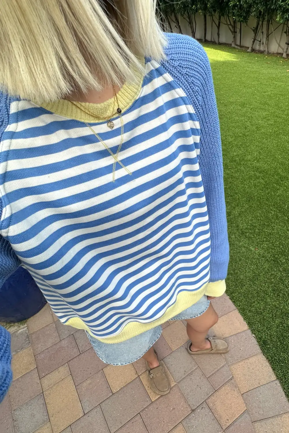 Open Fit Knit Striped Pullover