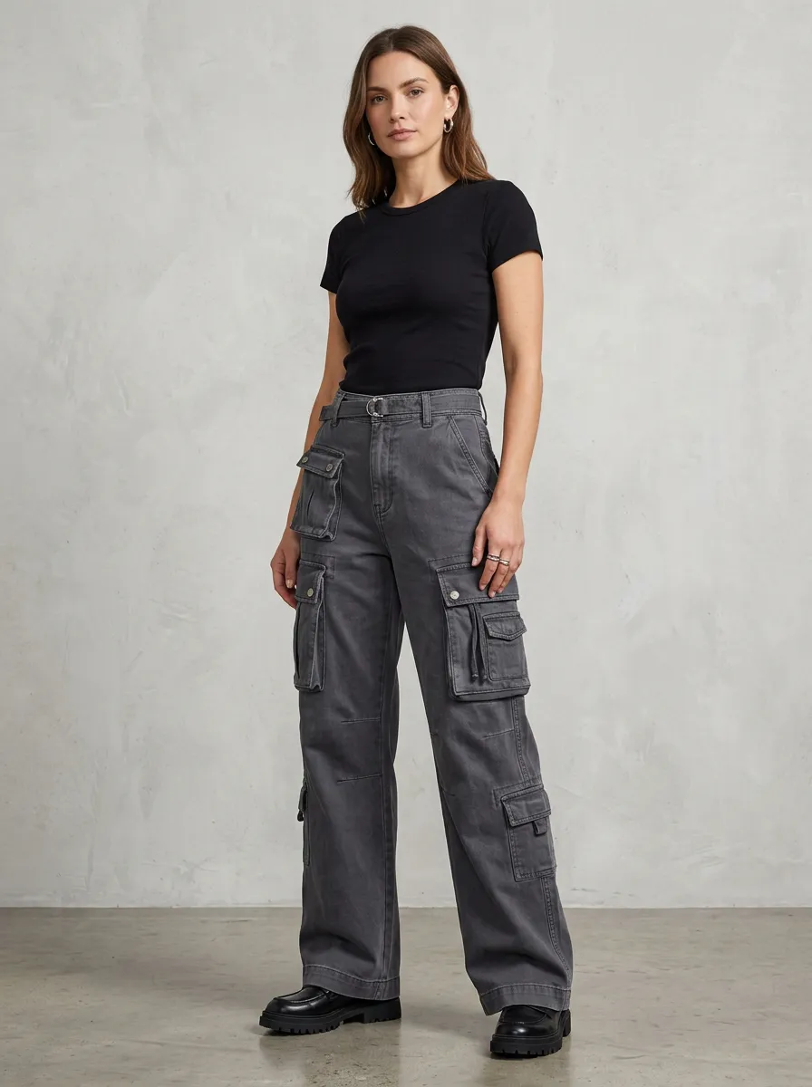 Functional Multi Pocket Detail Women's Multi Pocket Cargo Pants