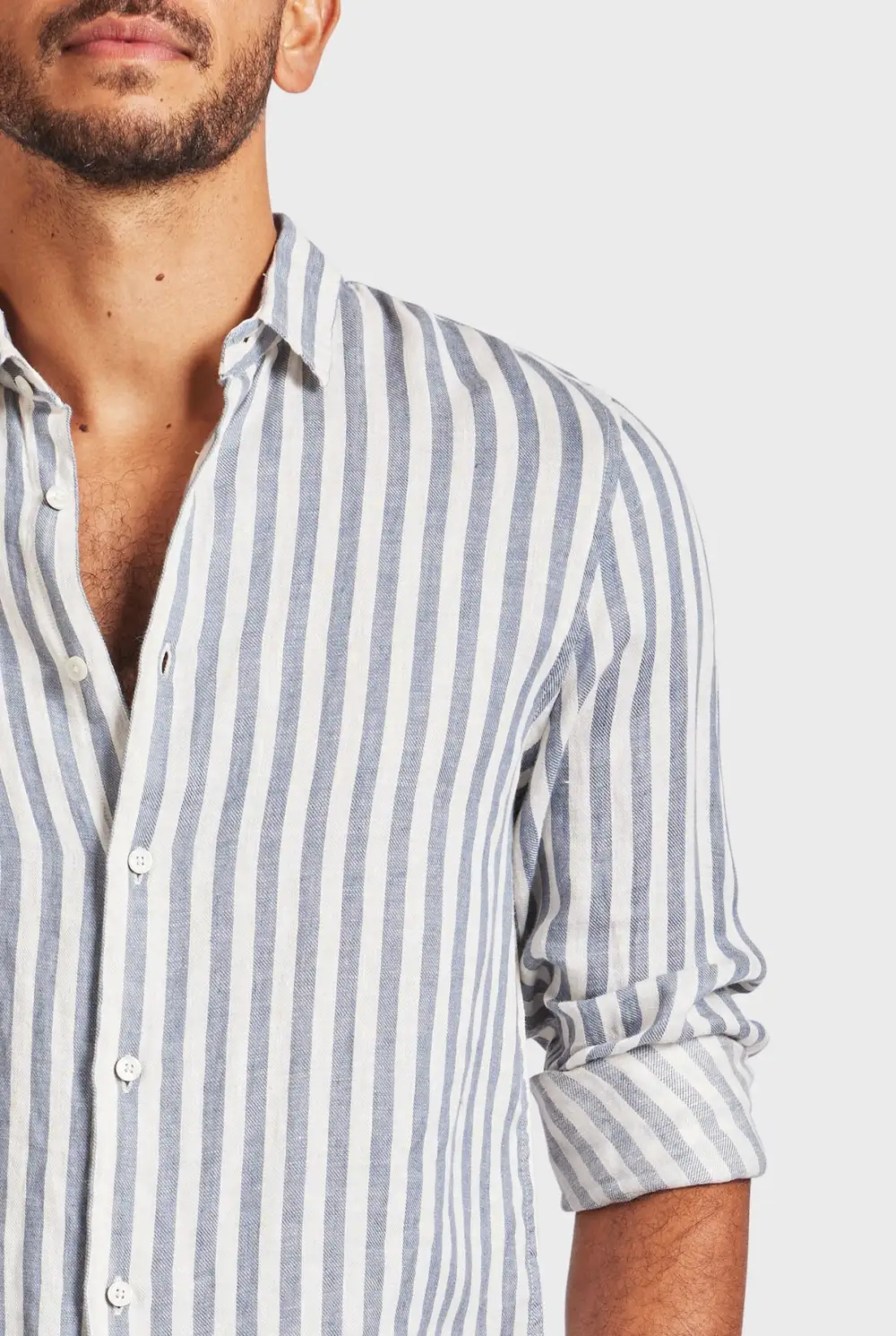 Striped Linen Button Down Shirt