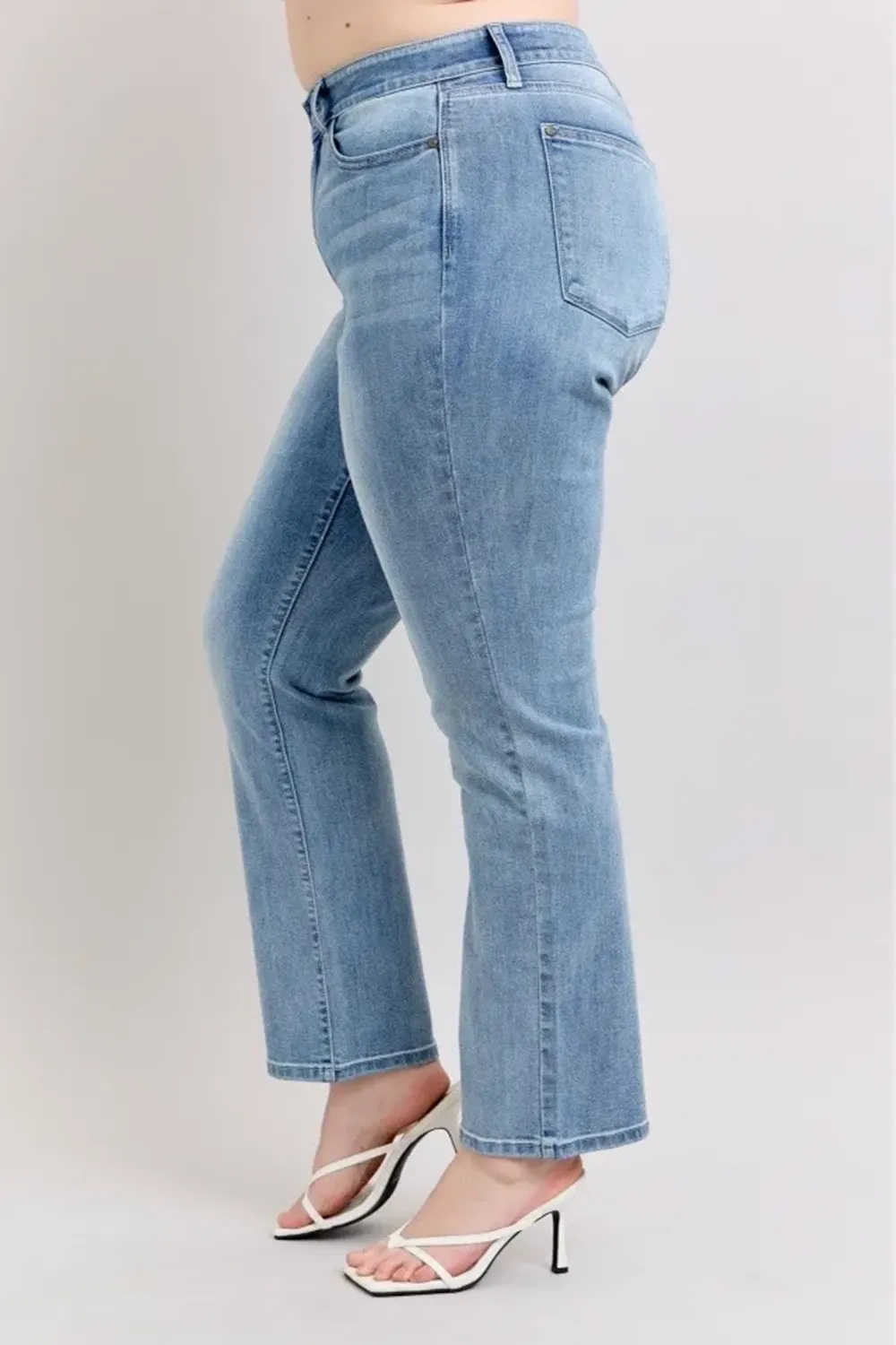 Blue Retro Simple Slim-Fit  Trousers