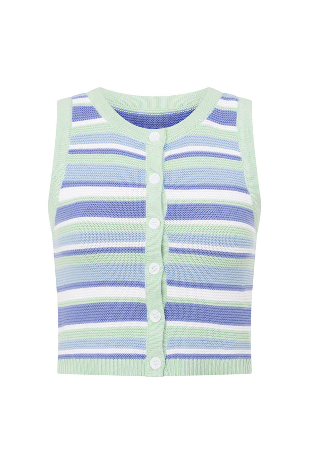 Striped Sleeveless Knit Crop Top