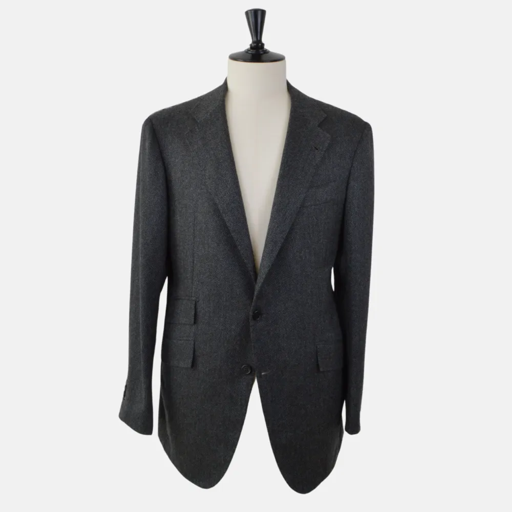 Herringbone Cashmere Blazer Jacket