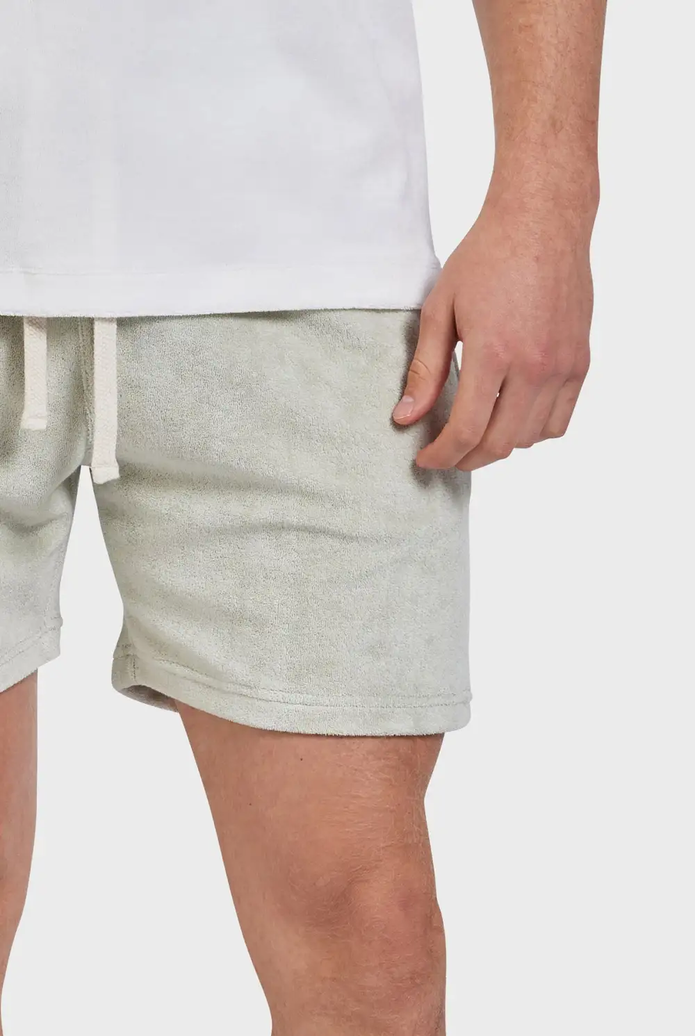 White Linen Blend Shorts