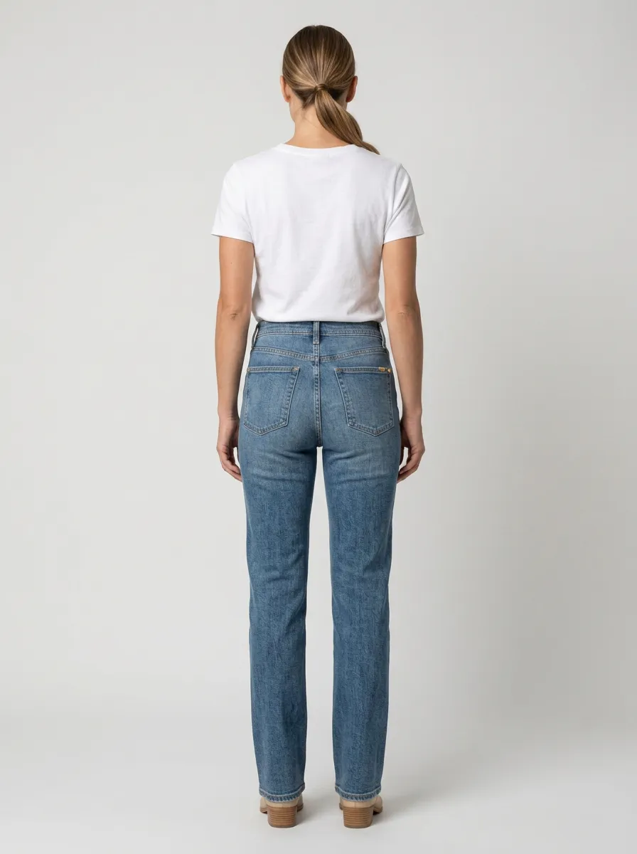 Straight-Leg High-Rise Women's Denim Jeans