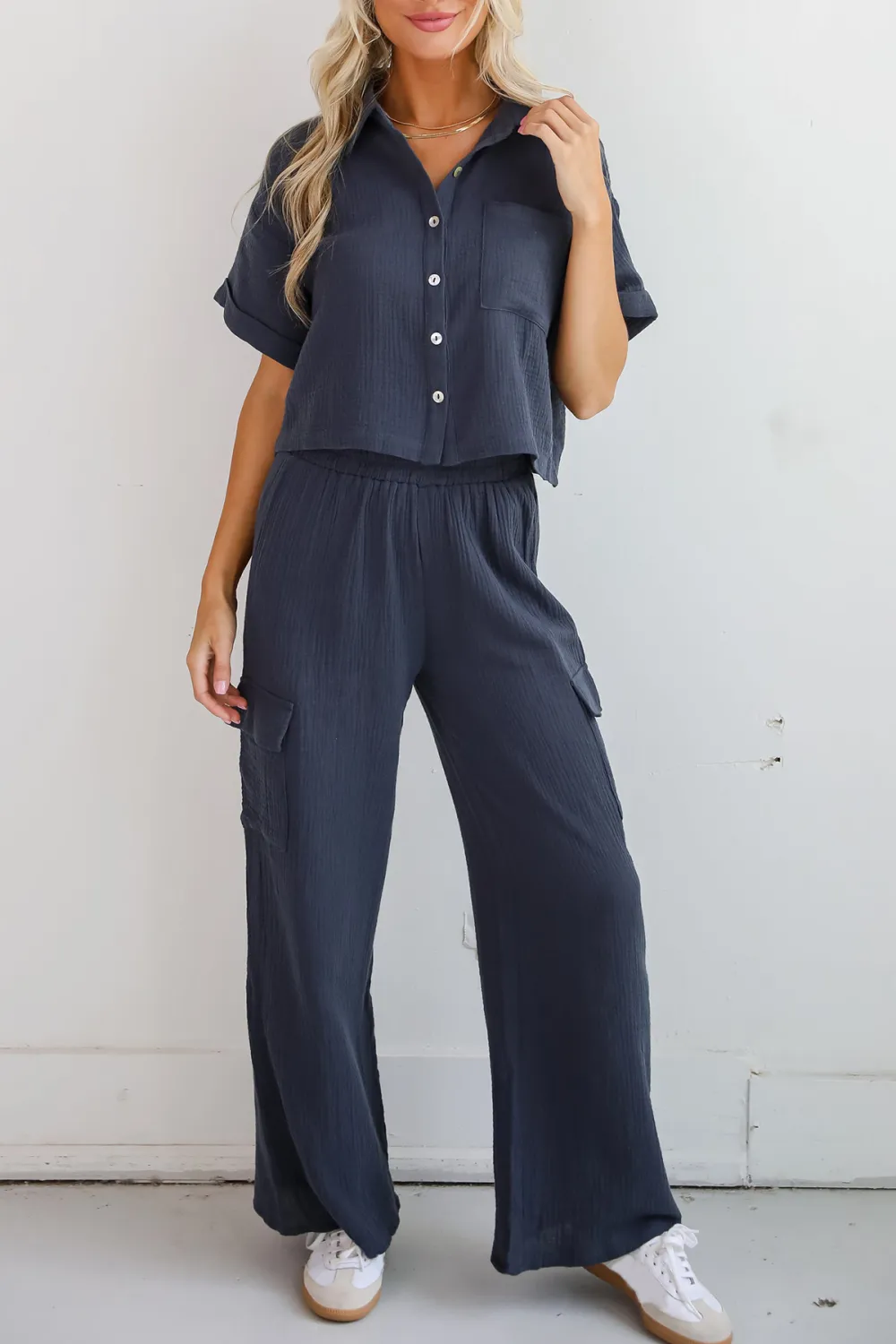 Perfect Charcoal Linen Cargo Pants