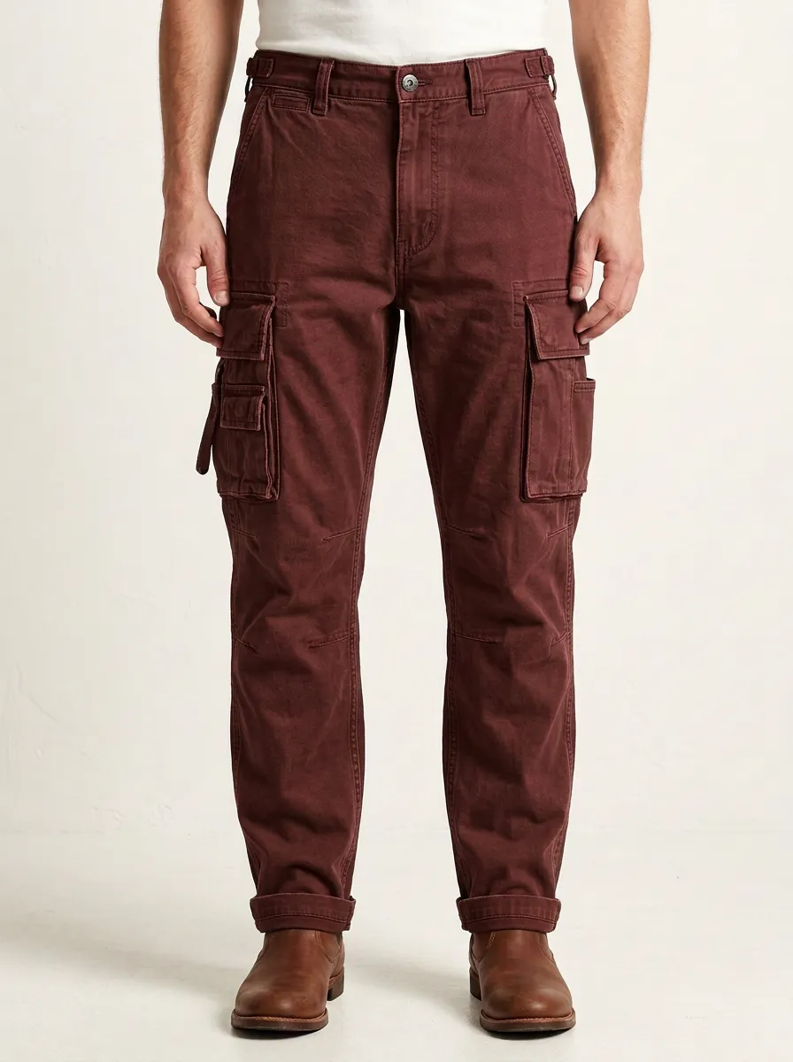 Men's Military Style Olive Green Multi-Pocket Cargo Pants