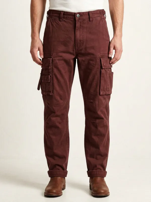 Men's Military Style Olive Green Multi-Pocket Cargo Pants
