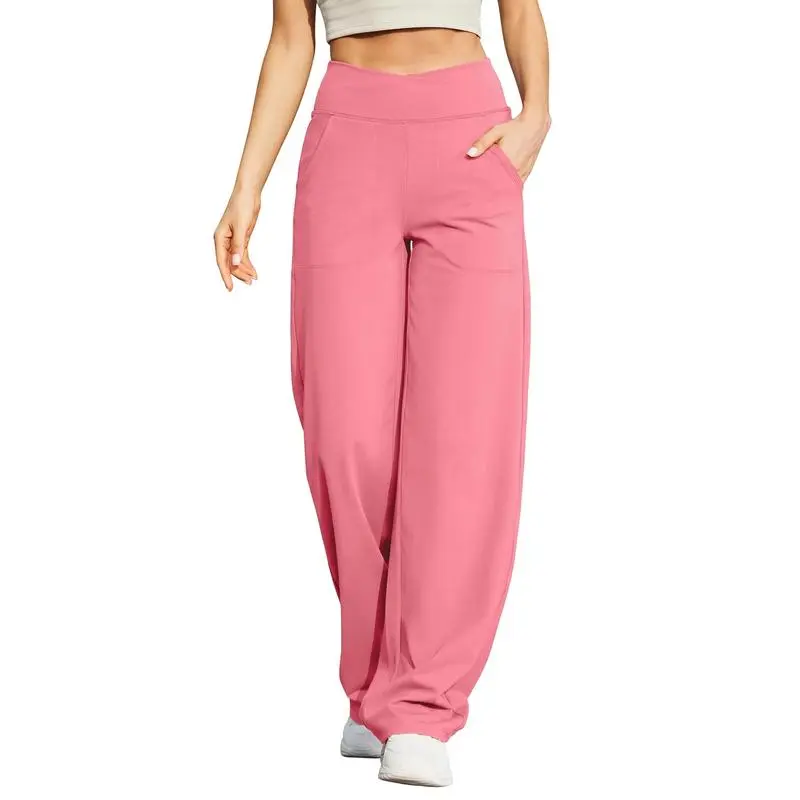 Women’s High-Waist Wide-Leg Yoga Pants – Petite to Tall with Pockets
