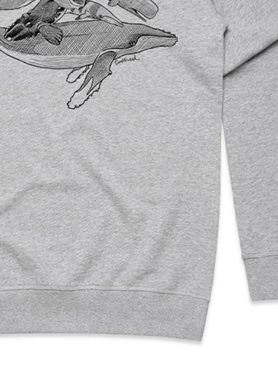 Simple whale pattern versatile casual sports shirt