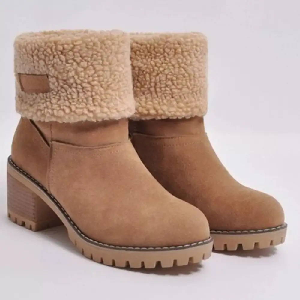 Round Toe Block Heels Boots