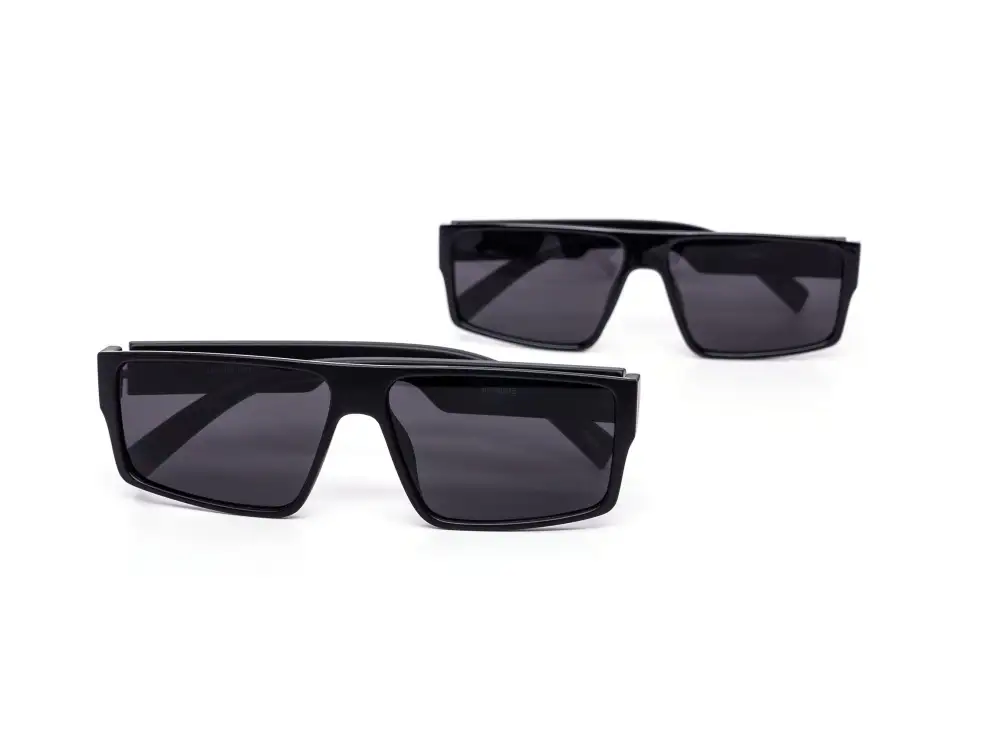 12-Pack All-Black Classy Wraparound Square Dark Lens Sunglasses