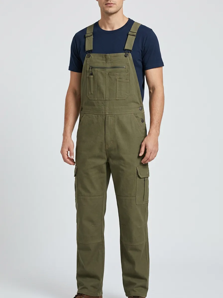 Men's Cargo Bib Work Overalls