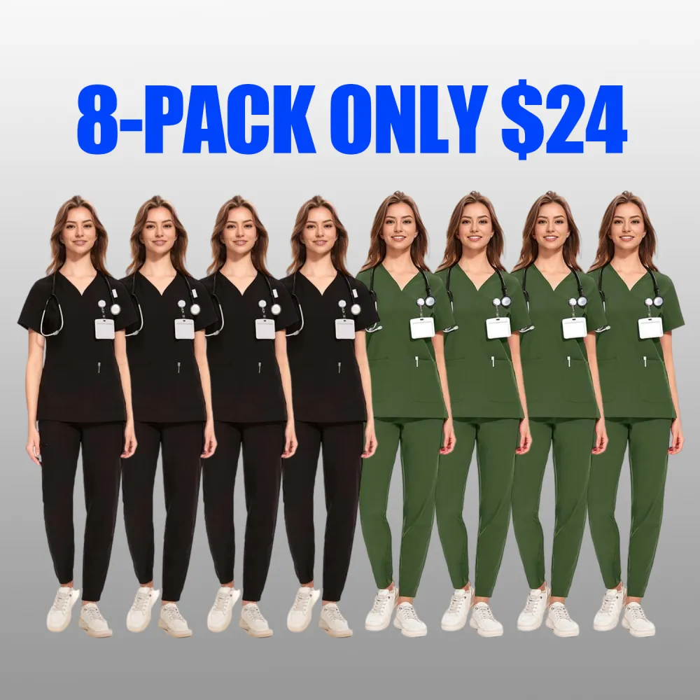 Women's V-Neck Workwear – Short Sleeve & Sleeveless Options with Inner Lining