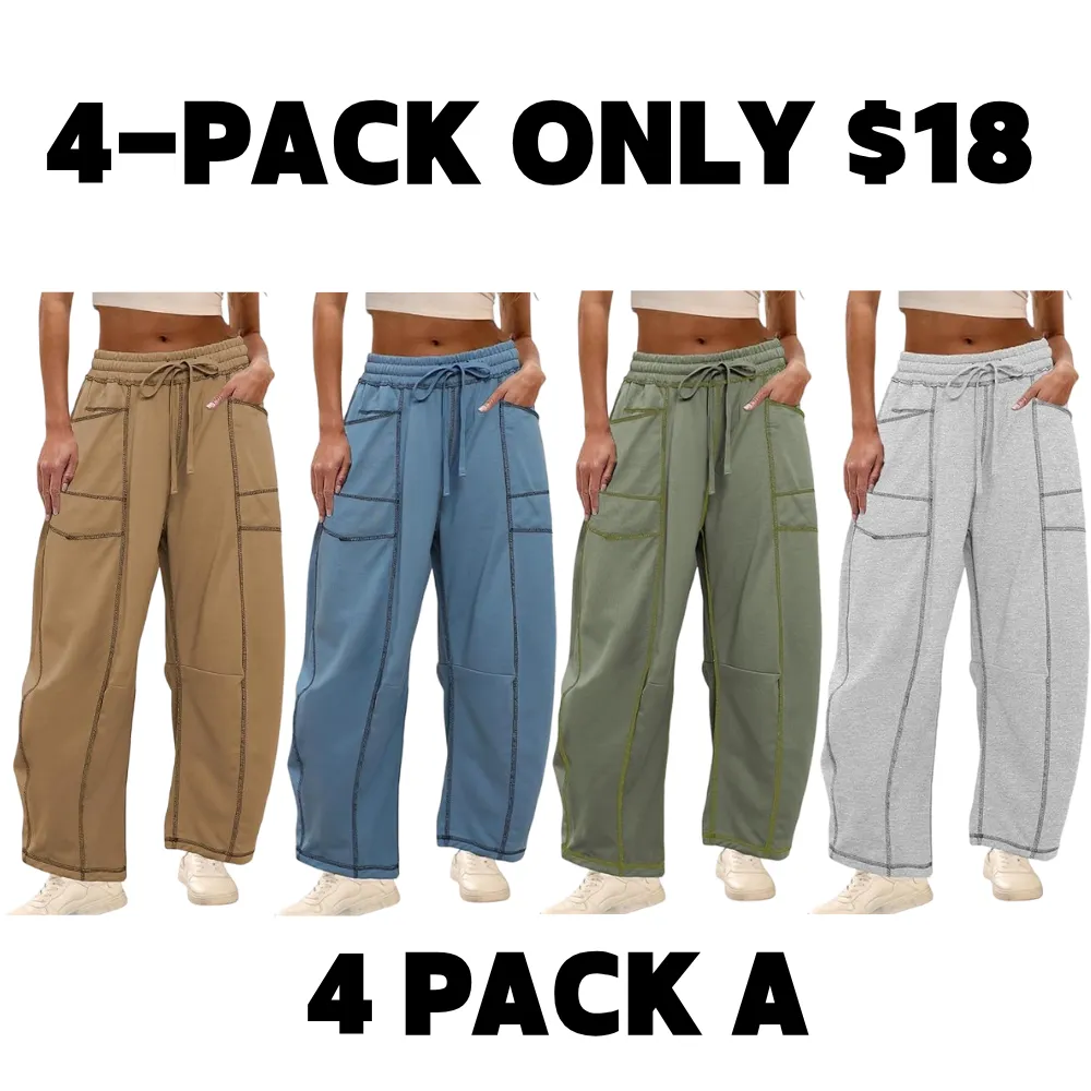 Women's High-Waisted Barrel Sweatpants: Baggy Wide-Leg Drawstring Joggers