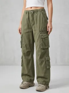 Core Utility Style Multi Pocket Casual Look Women's Multi Pocket Cargo Pants