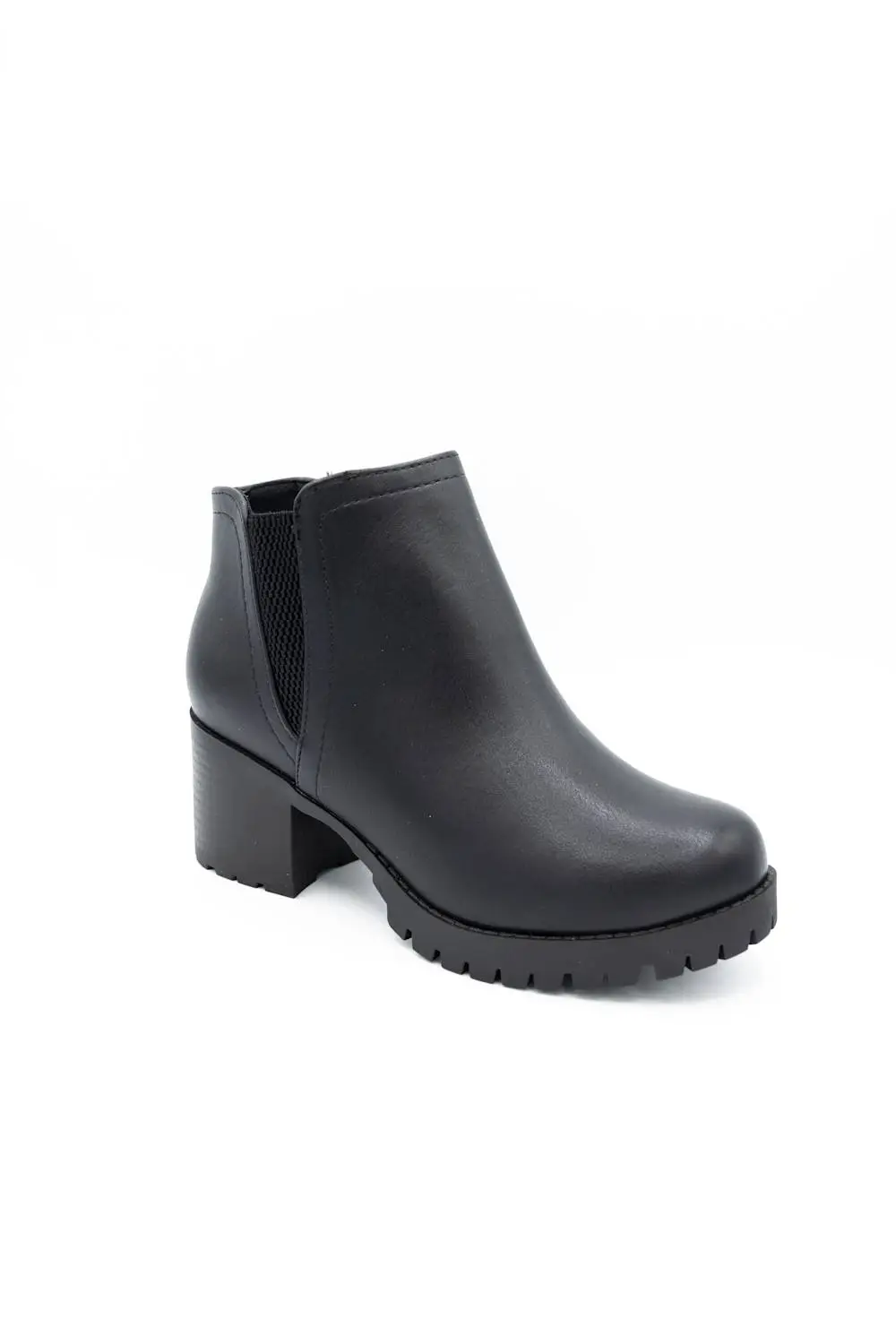 Lug Sole Suede Zip Entry Round Toe Bootie