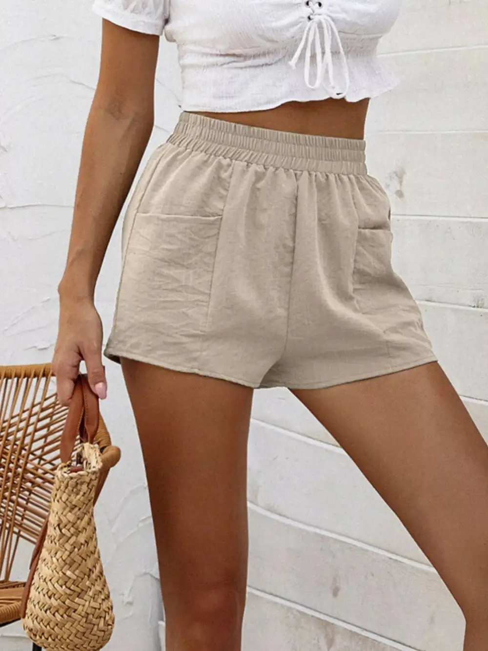 Casual Elastic Waist Casual Shorts