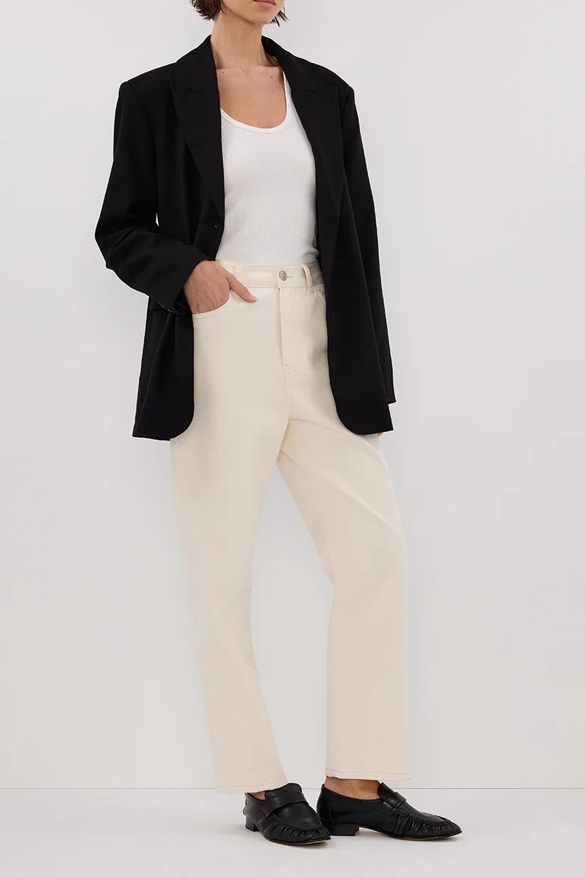 CREAM TWISTED SEAM JEAN