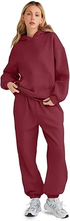 🔥Last day promotion⏰Womens's 2025 2 Piece Outfits Lounge Hoodie Sweatsuit Sets Oversized Sweatshirt Baggy Fall Fashion Sweatpants with Pockets