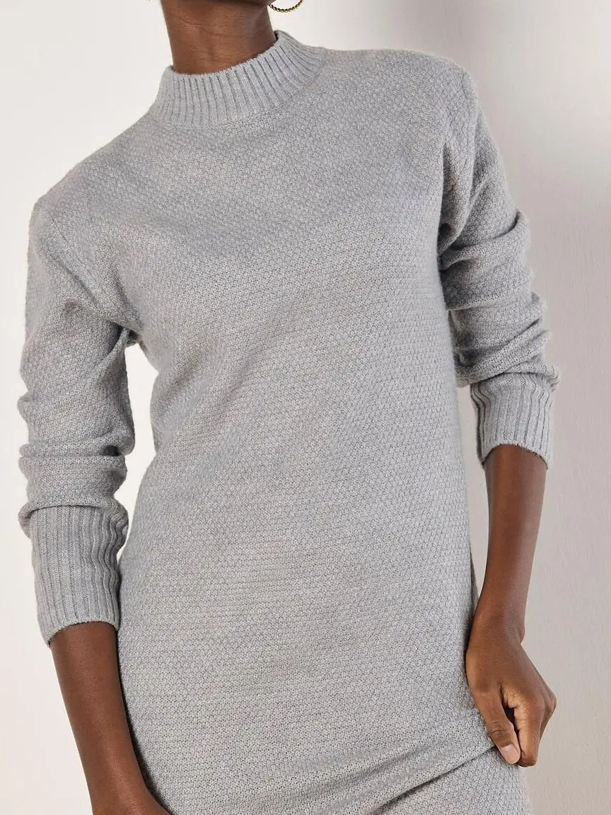 Waffle Knit Midi Dress