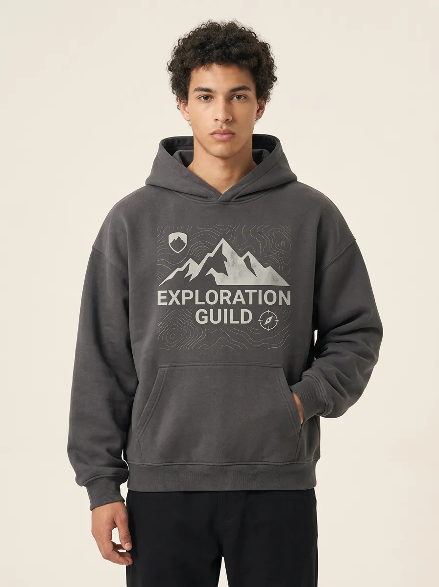 Men's Explorer Mountain Topographic Graphic Hoodie