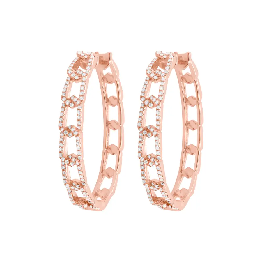Delicate Statement Gem Detail Hoop Earrings
