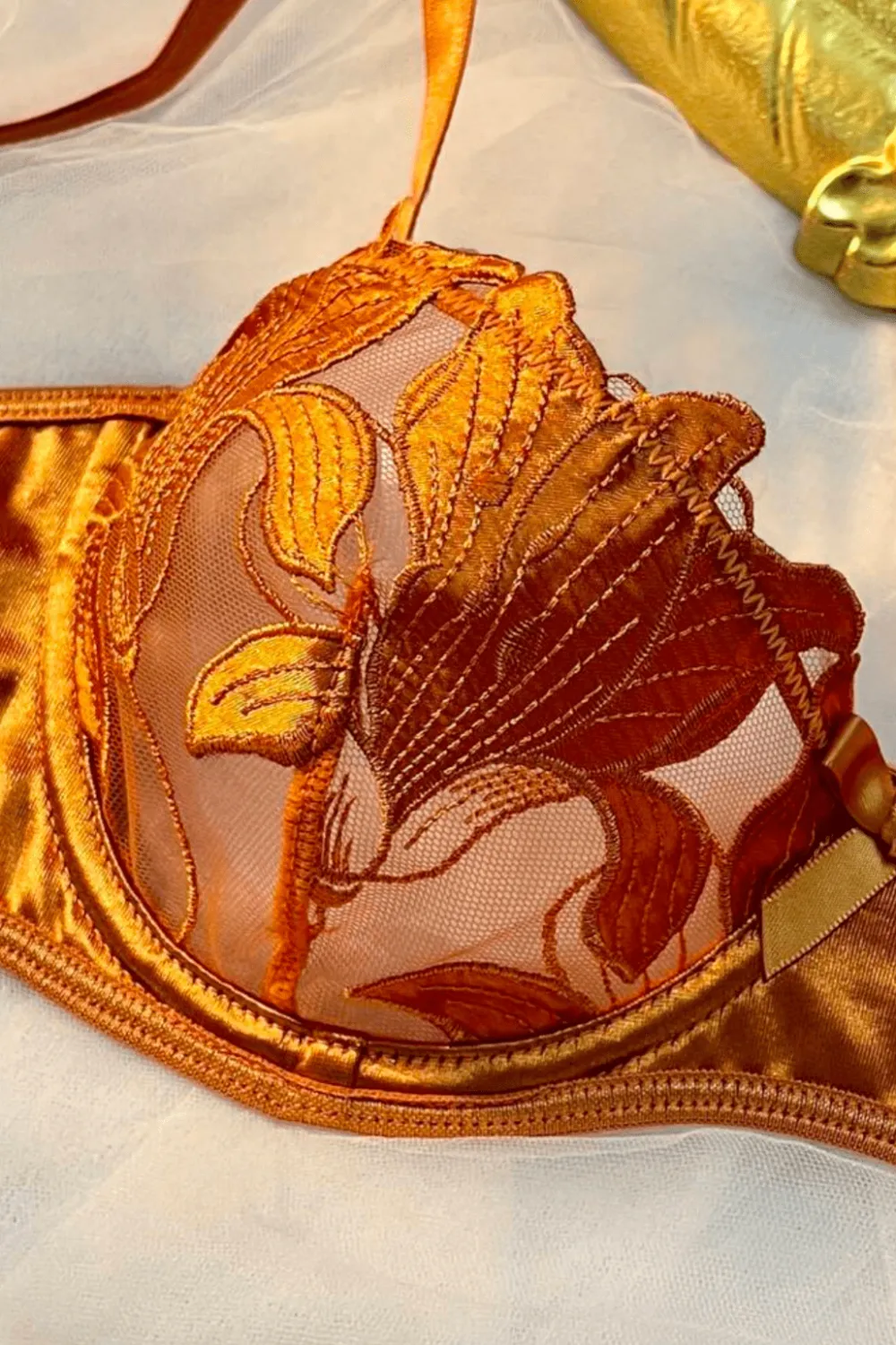 Modern Embroidered Silk Lingerie Set