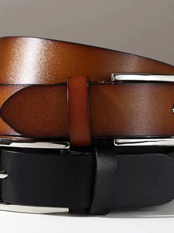 Soft Classic Leather Belt with Buckle