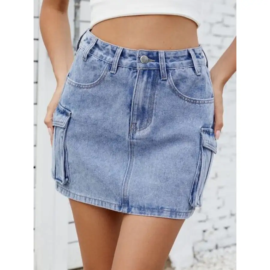 Cargo Denim Skirt
