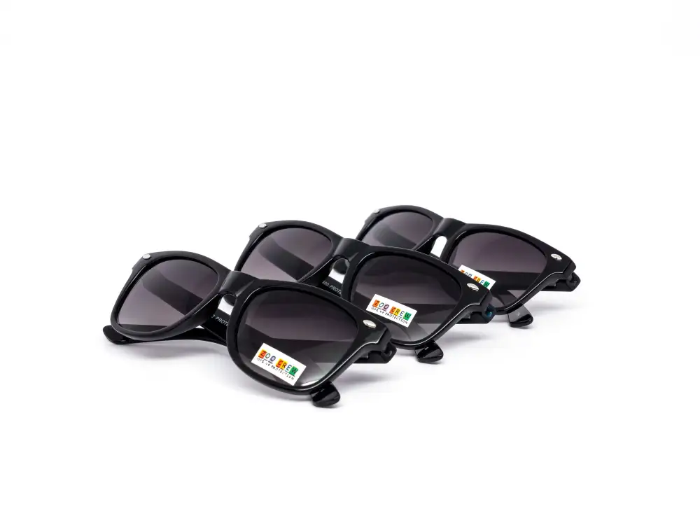 12-Pack Kids All-Black Classy Wayfarer-Style Gradient Sunglasses