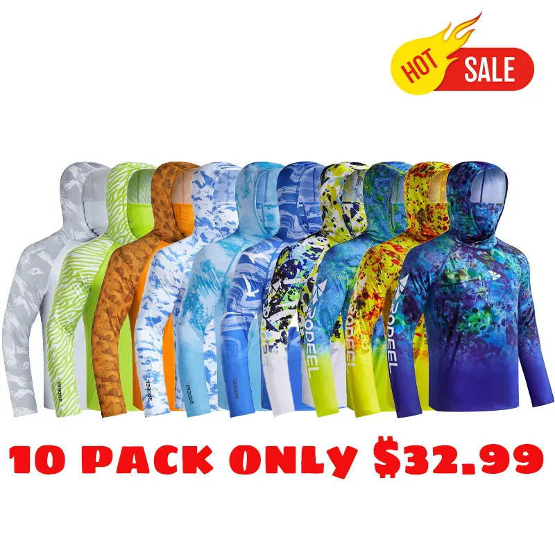 Men UPF 50+ UV Sun Hoodie Shirts with Mask Neck Gaiter  Protection Raglan Long Sleeve Lightweight Quick Dry Moisture Wicking Breathable Cooling Athletic Activewear