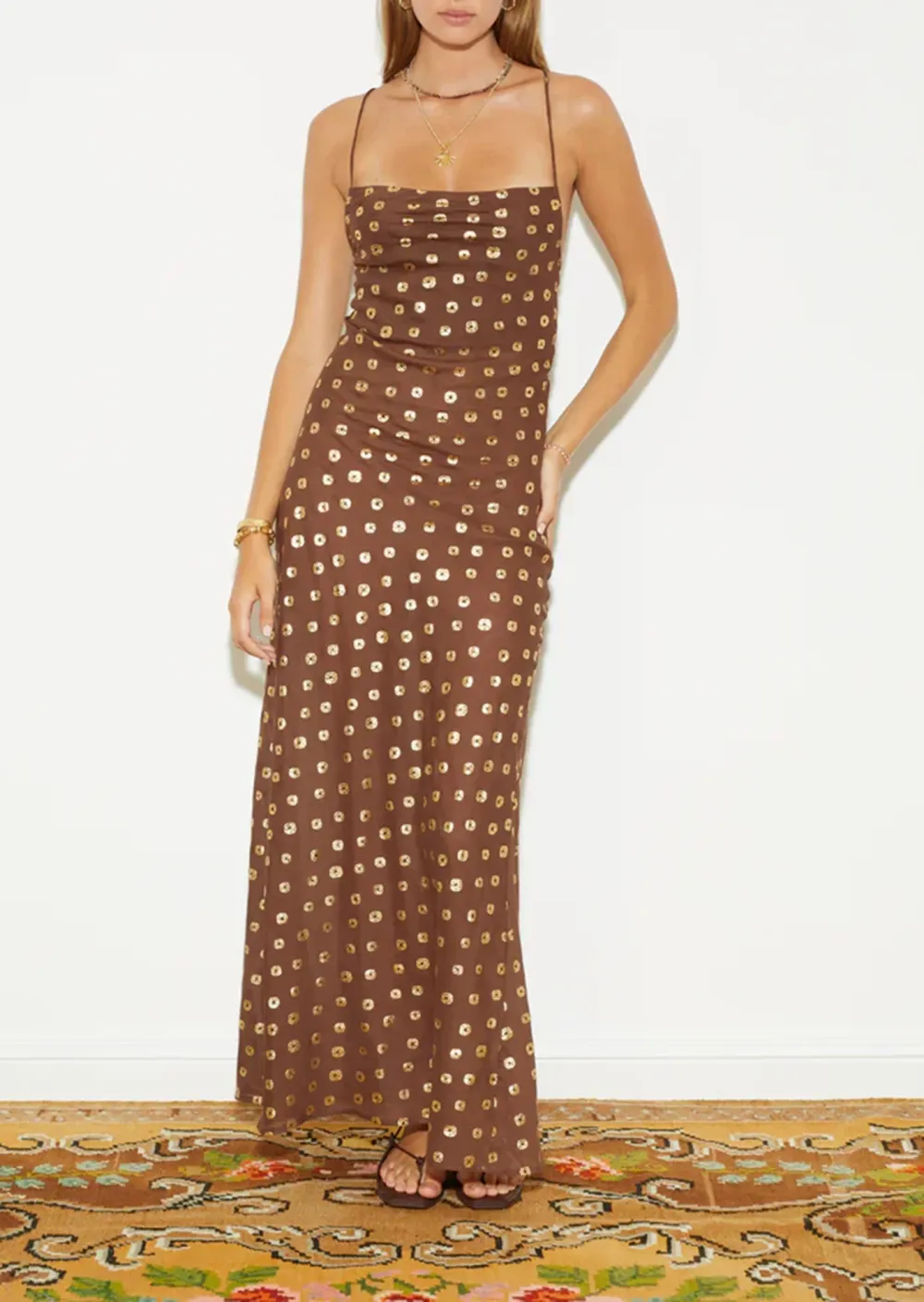 SPAGHETTI STRAP BIAS SLIP DRESS