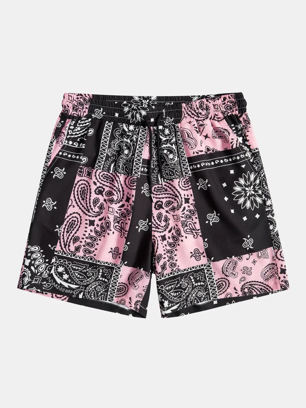 Vintage Print Drawstring Shorts