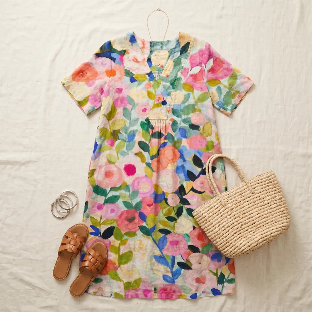 Floral Painted Plus Midi Dress