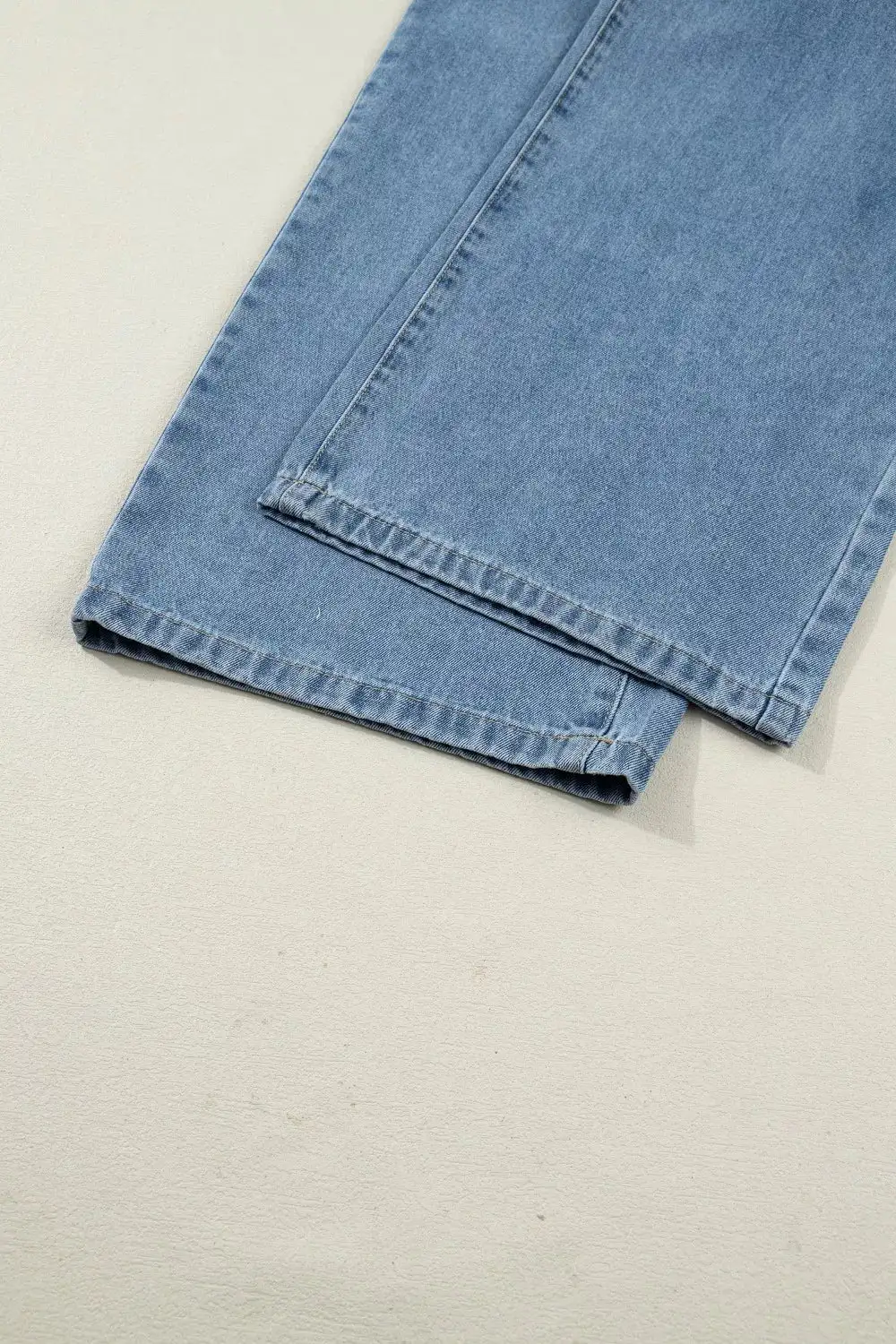 Pleated Wide Leg Retro Pocketed Jumpsuit Denim Pants