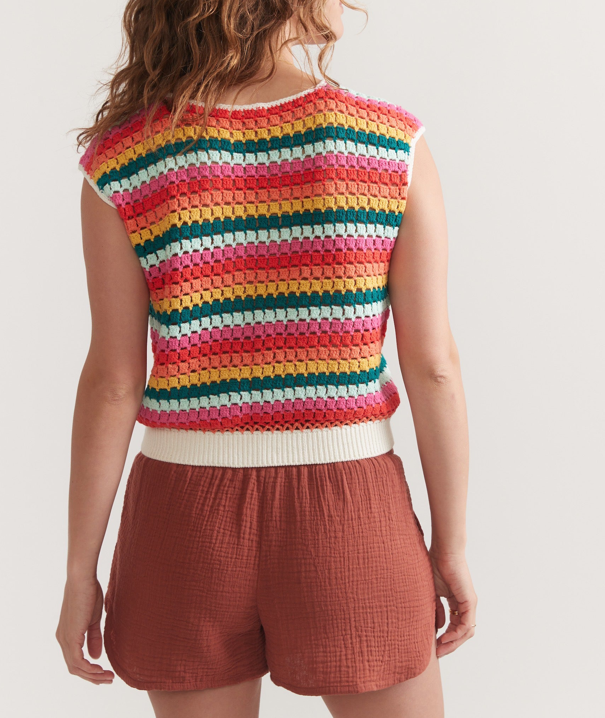 Sleeveless Multicolor Crochet Top