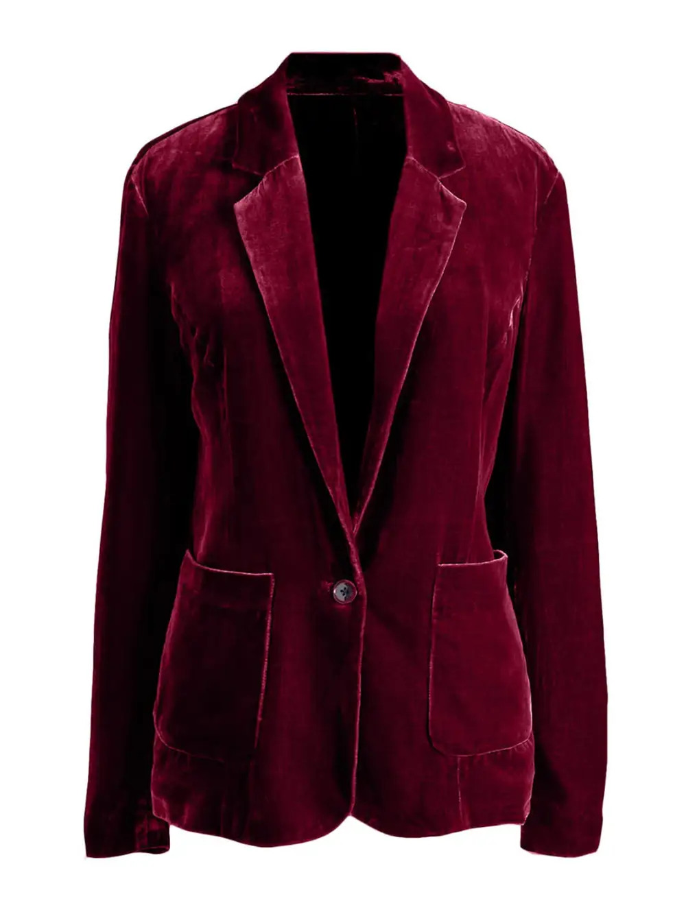 Refined Button-Up Lapel-Collar Blazer