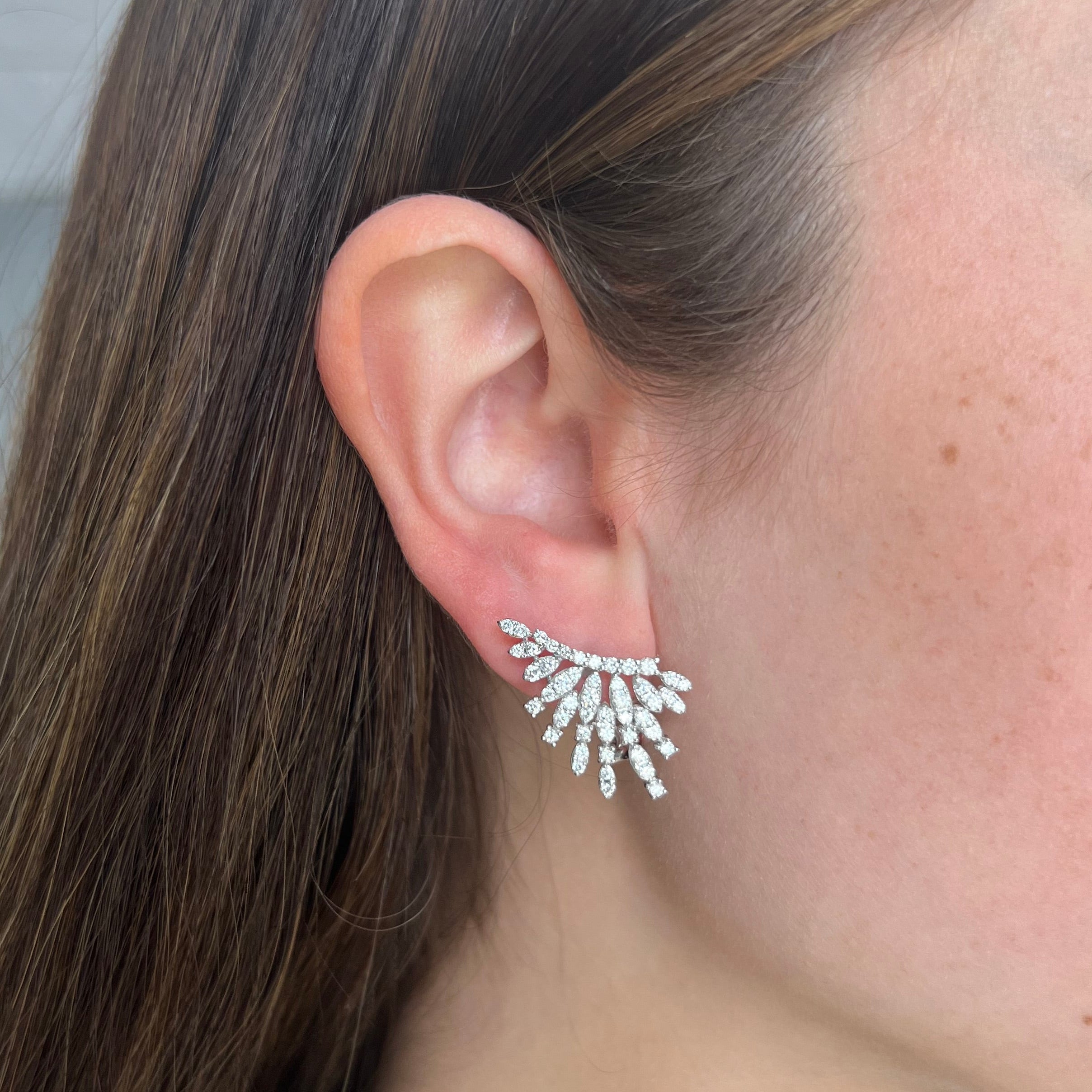 Openwork Curved Gem Detail Earrings