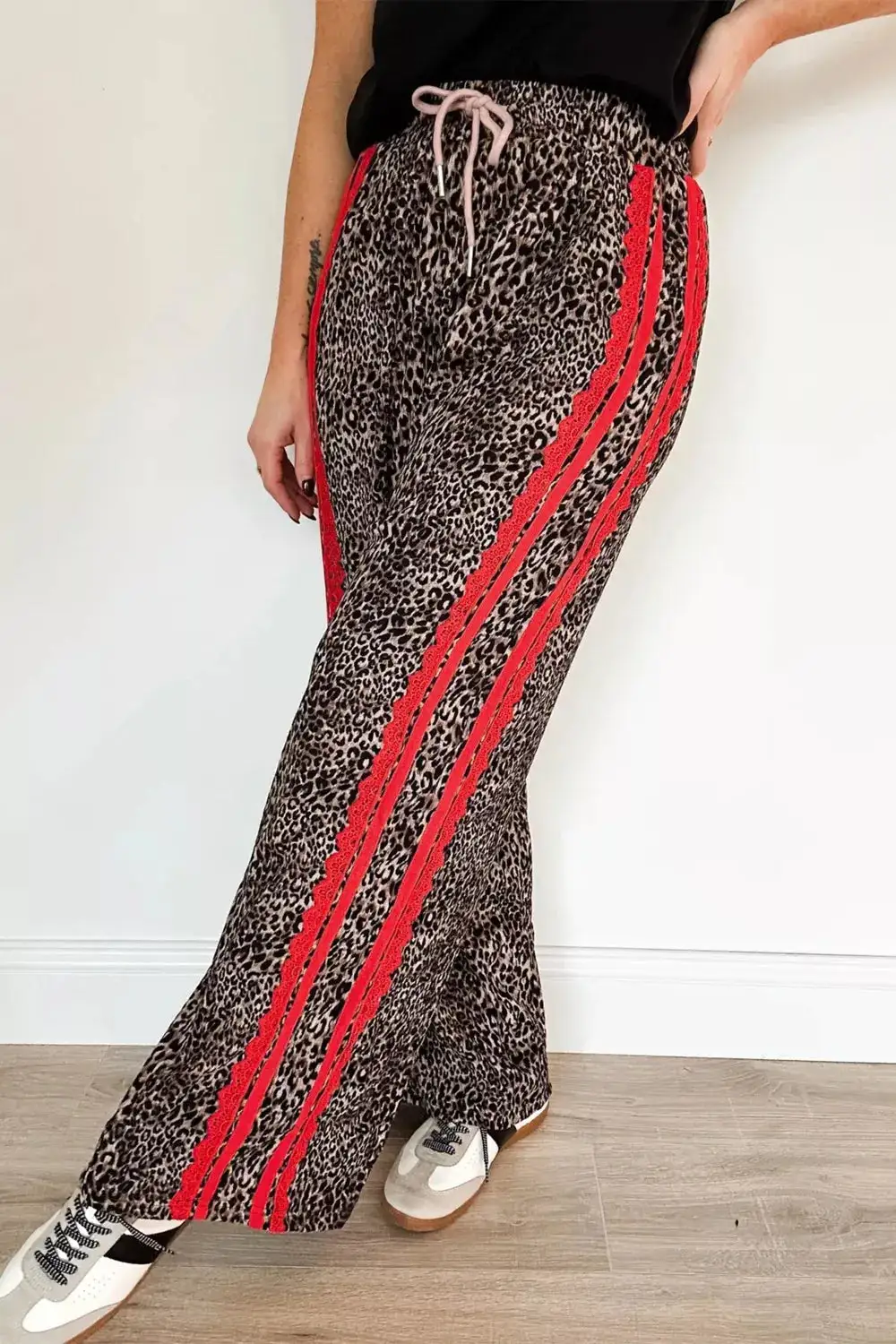 Leopard Print Wide Leg Pants