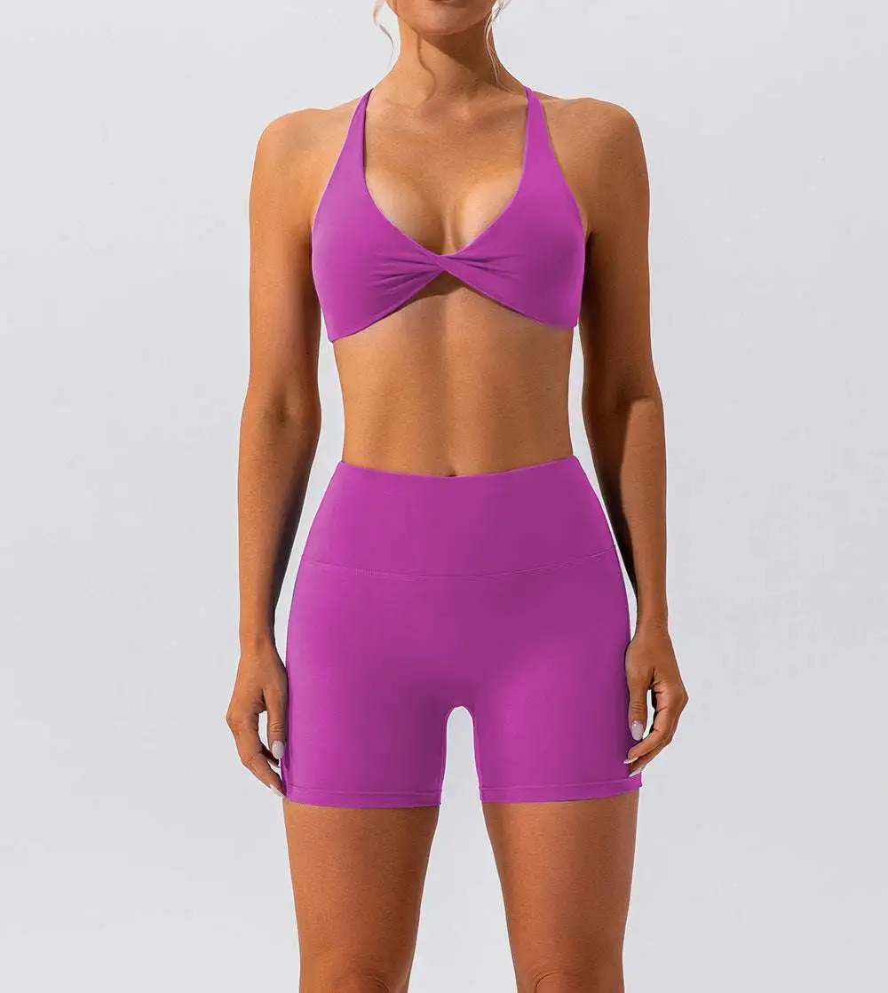 Quick-Dry Sleeveless Bra and Shorts Active Set