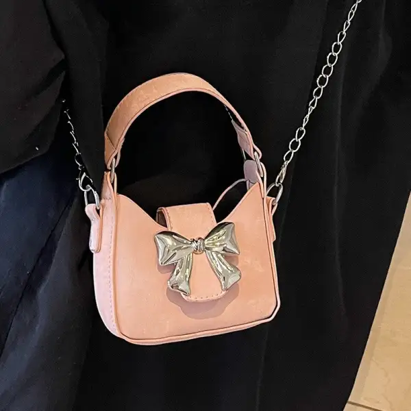 Bow Decor Mini Chain Handle Bag