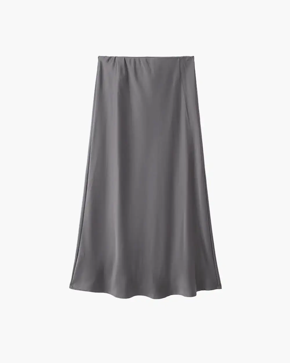 Simple Lace Satin High Waist Skirt