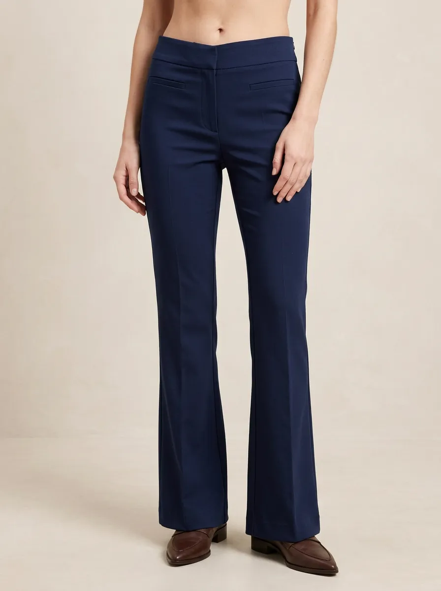 Flared Mid Rise Easy Wear Flare Pants