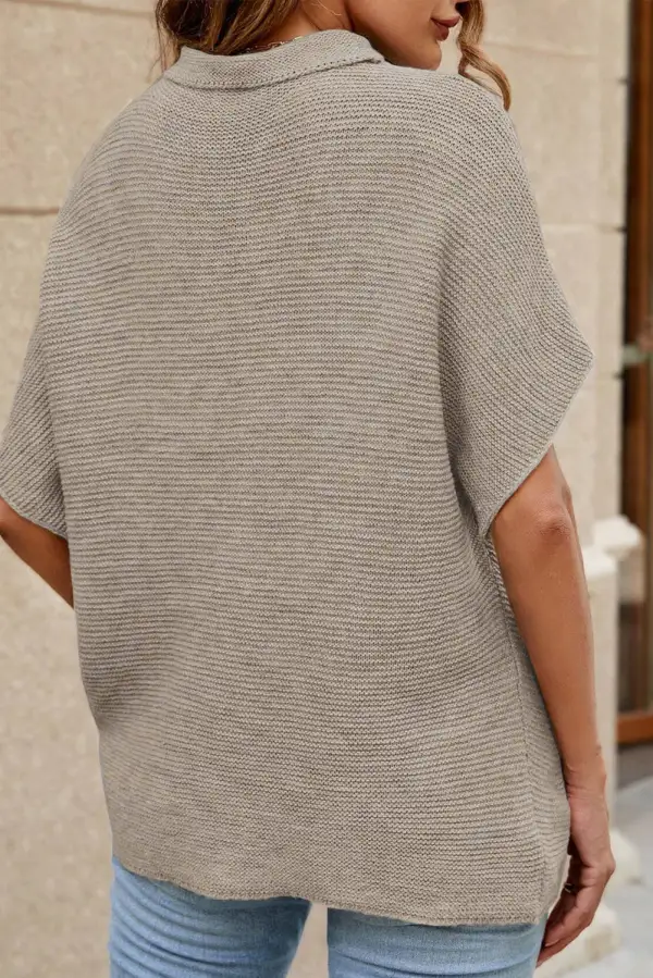 High Neck Short Bat Sleeve Sweater