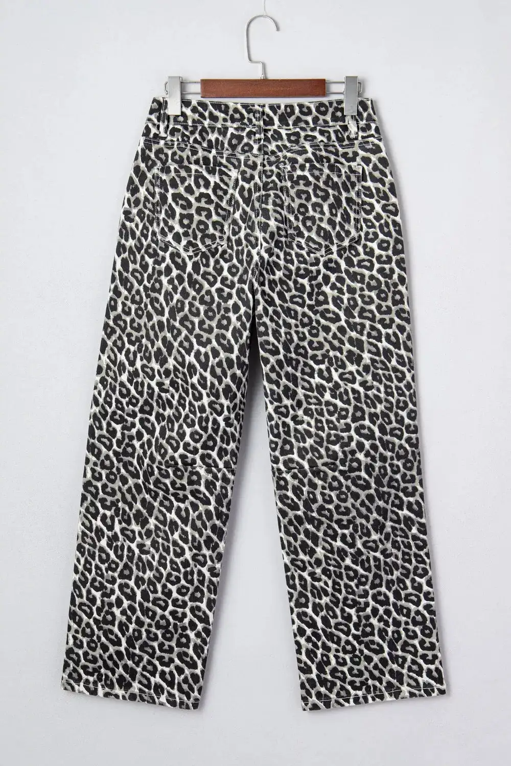 Leopard Print Barrel Jeans