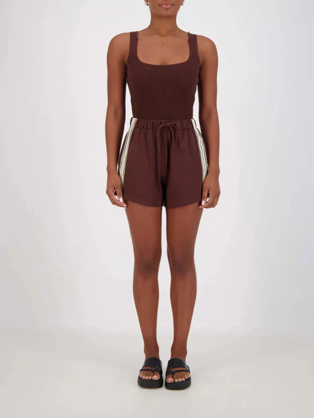 Casual Style Soft Cotton Short Brown