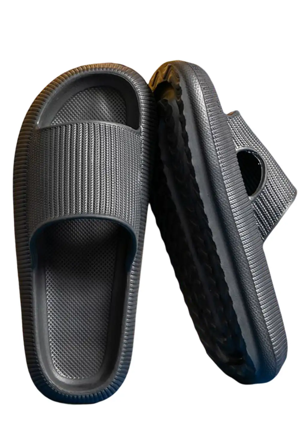 Hollow Out Thick Soled Slip On Slide Slippers