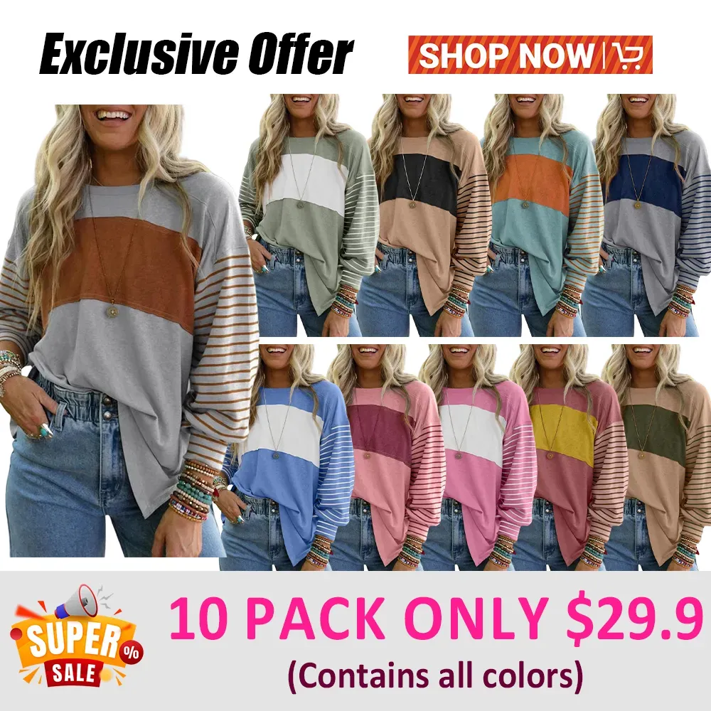 Womens Casual Color Block Shirts