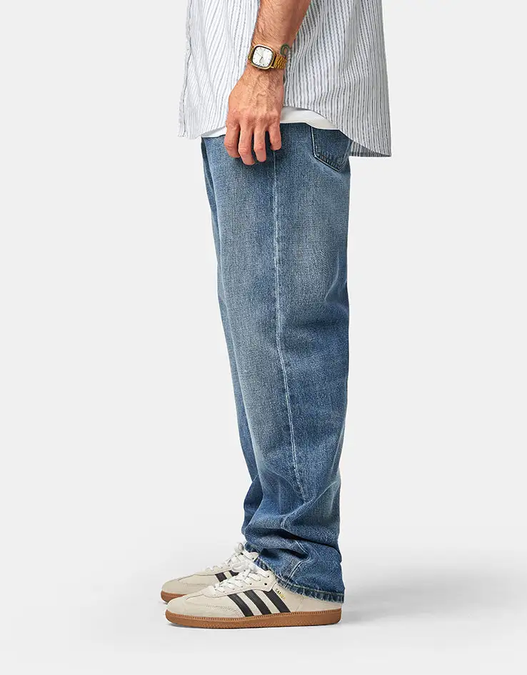 Worn Bleached Relaxed Denim Jeans